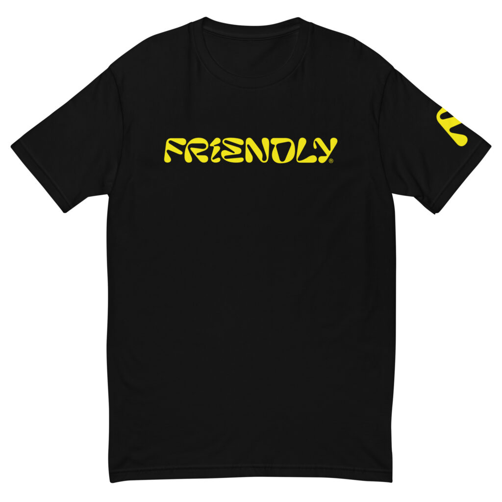 Black Friendly Gear T-shirt with logo