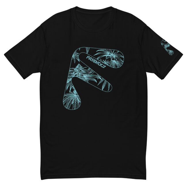 Black Friendly T-shirt with blue hemp flower