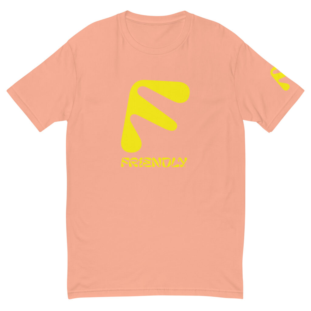 Desert Pink Friendly Gear T-shirt with F logo