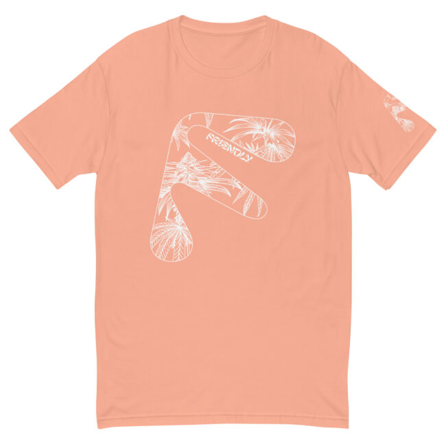 Desert Pink Friendly Gear T-shirt with white hemp flower