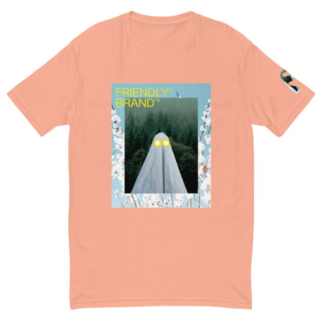 Desert Pink Friendly Gear T-shirt with ghost and white flowers