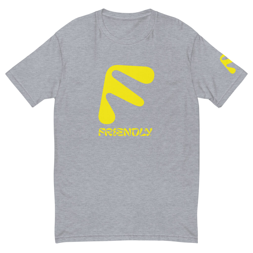 Grey Friendly Gear T-shirt with F logo