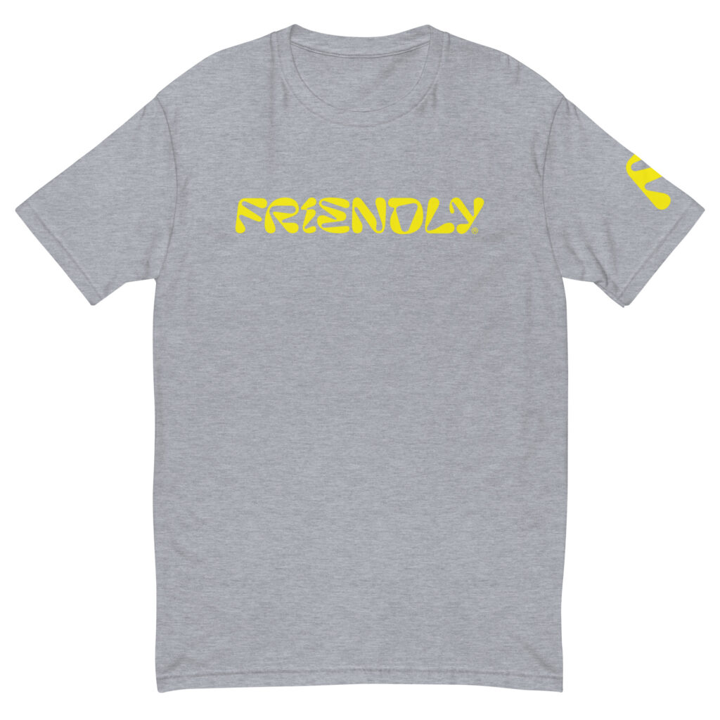 Grey Friendly Gear T-shirt with logo