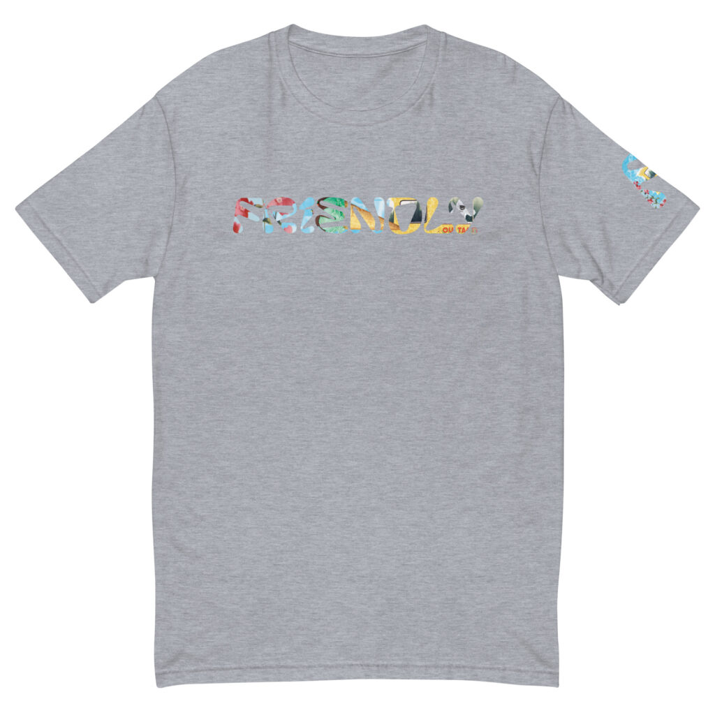 Grey Friendly Gear T-shirt with logo and cheetah print ice cream truck