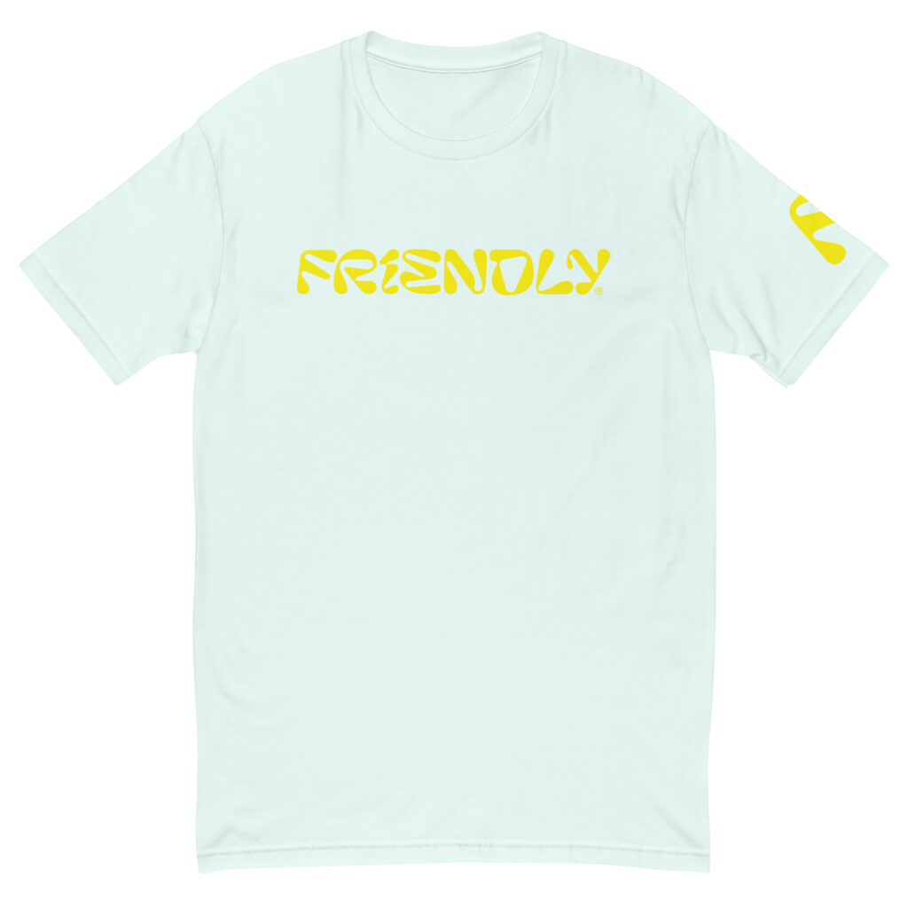 Light Blue Friendly Gear T-shirt with logo