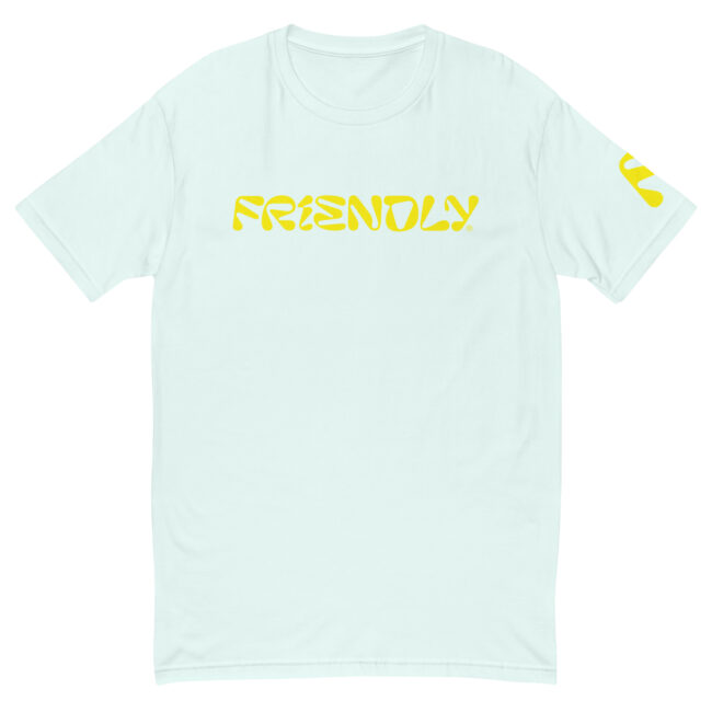 Light Blue Friendly Gear T-shirt with logo