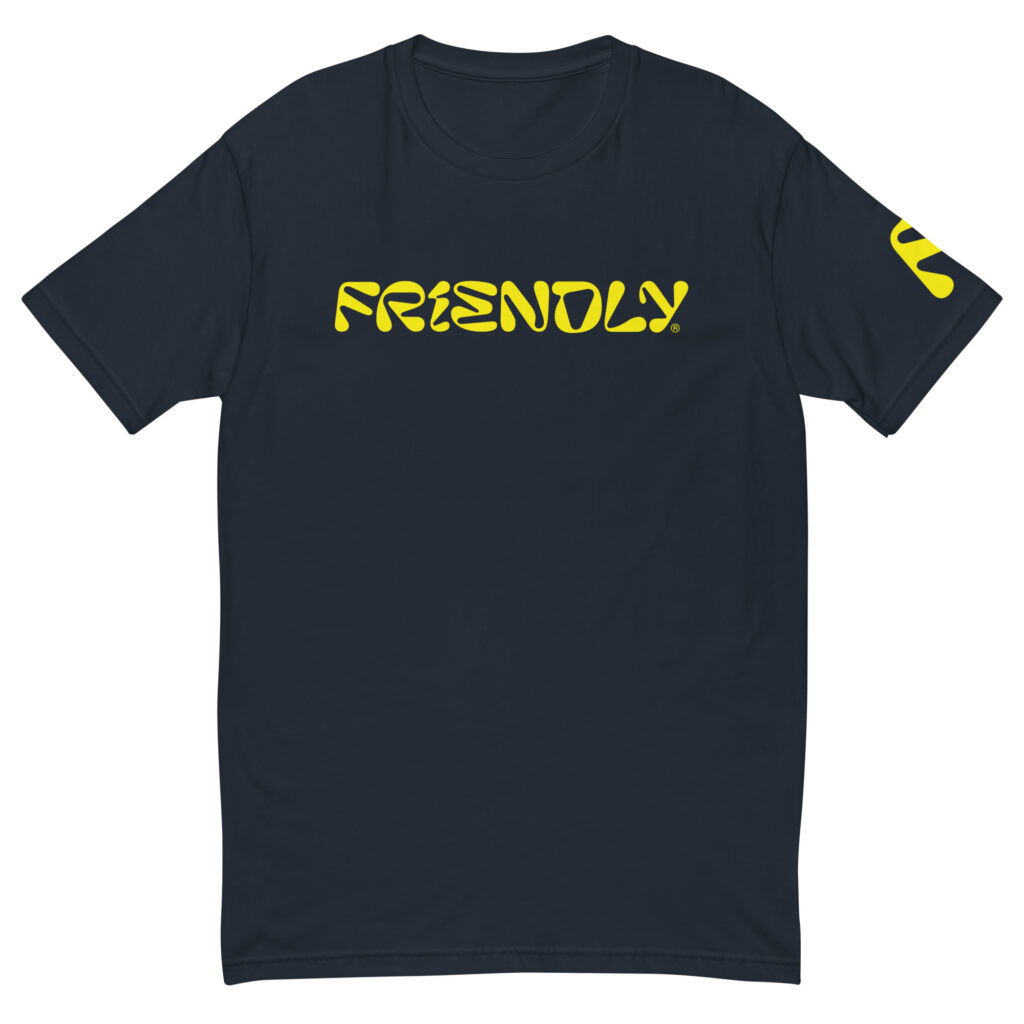 Navy Friendly Gear T-shirt with logo