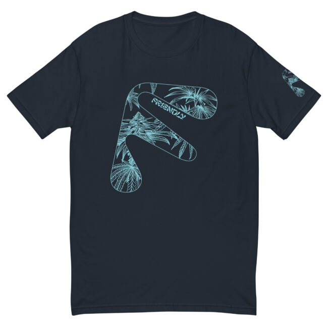 Navy Friendly Gear T-shirt with blue hemp flower