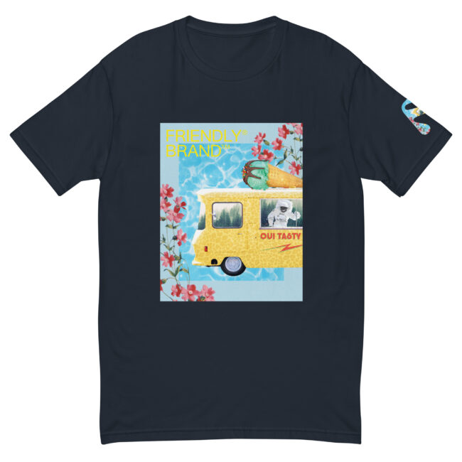 Navy Friendly Gear T-shirt with cheetah print ice cream truck