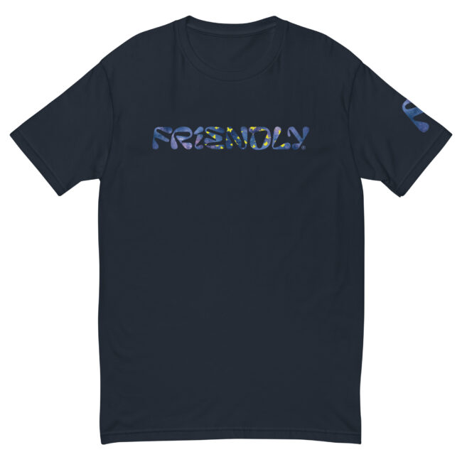 Navy Friendly Gear T-shirt with galaxy and butterflies