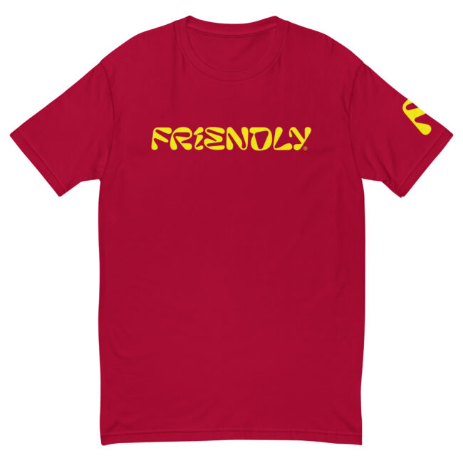 Red Friendly Gear T-shirt with logo