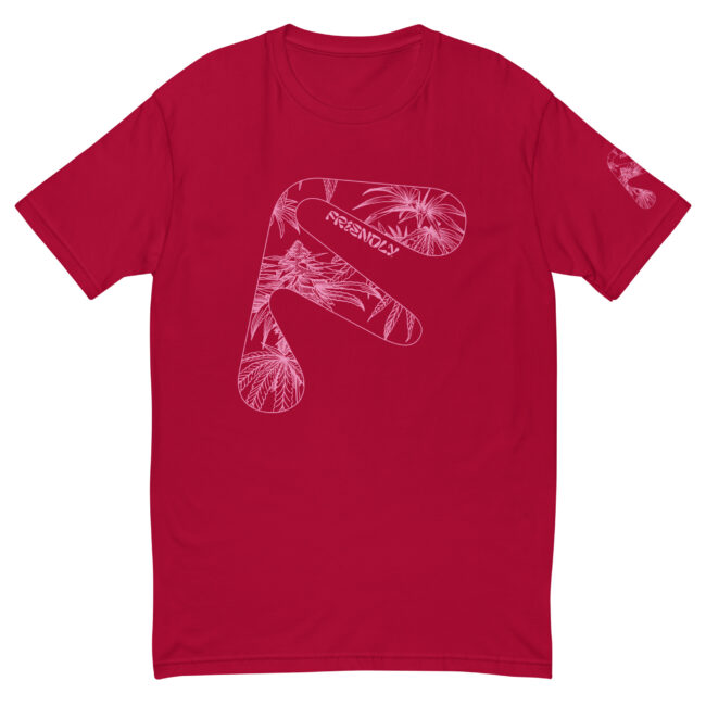 Red Friendly Gear T-shirt with pink hemp flower