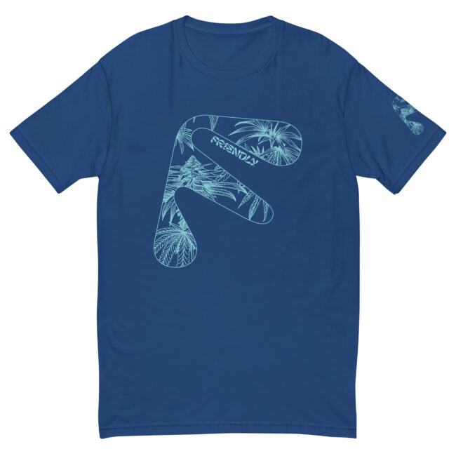 Blue Friendly Gear T-shirt with blue hemp flower