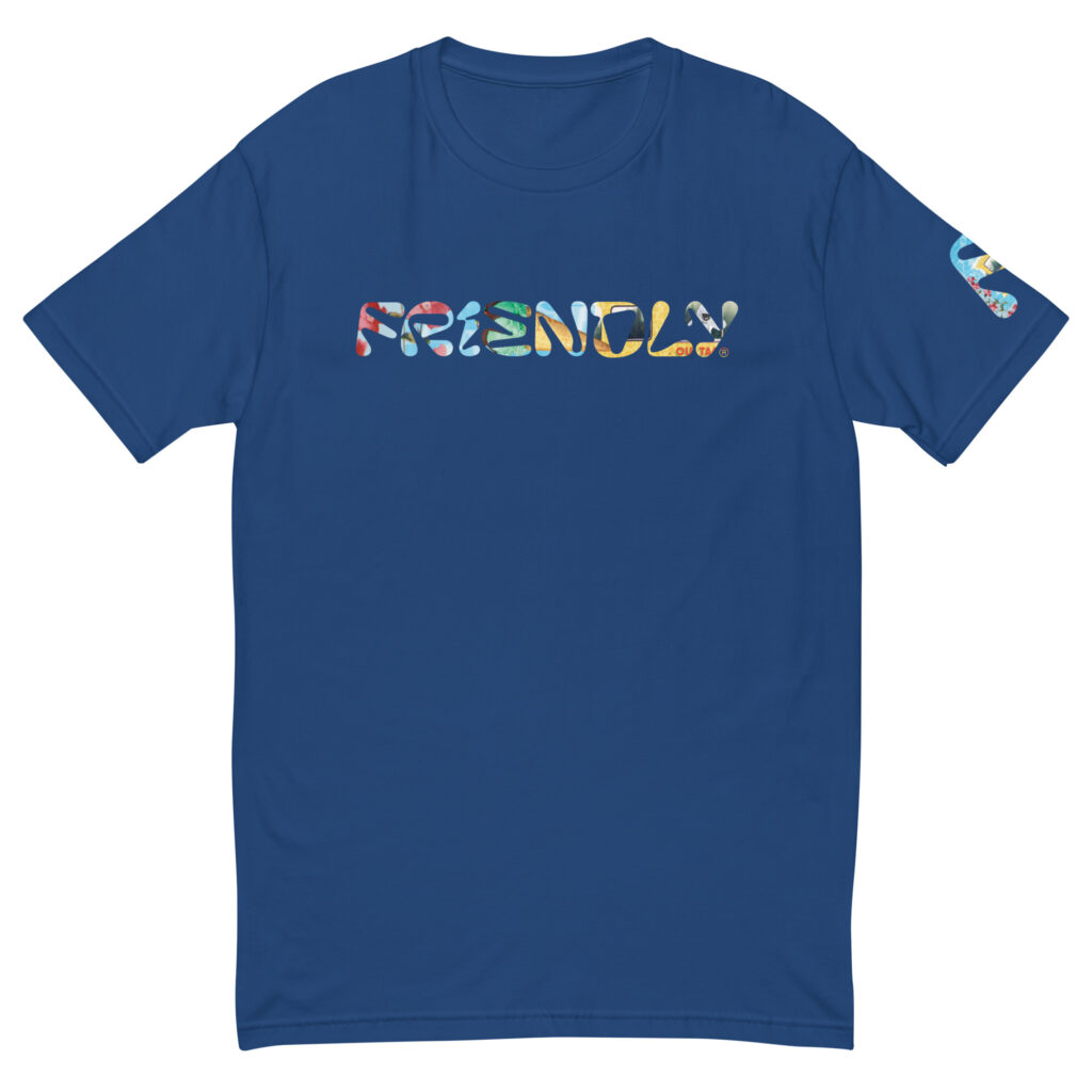 Blue Friendly Gear T-shirt with logo and cheetah print ice cream truck