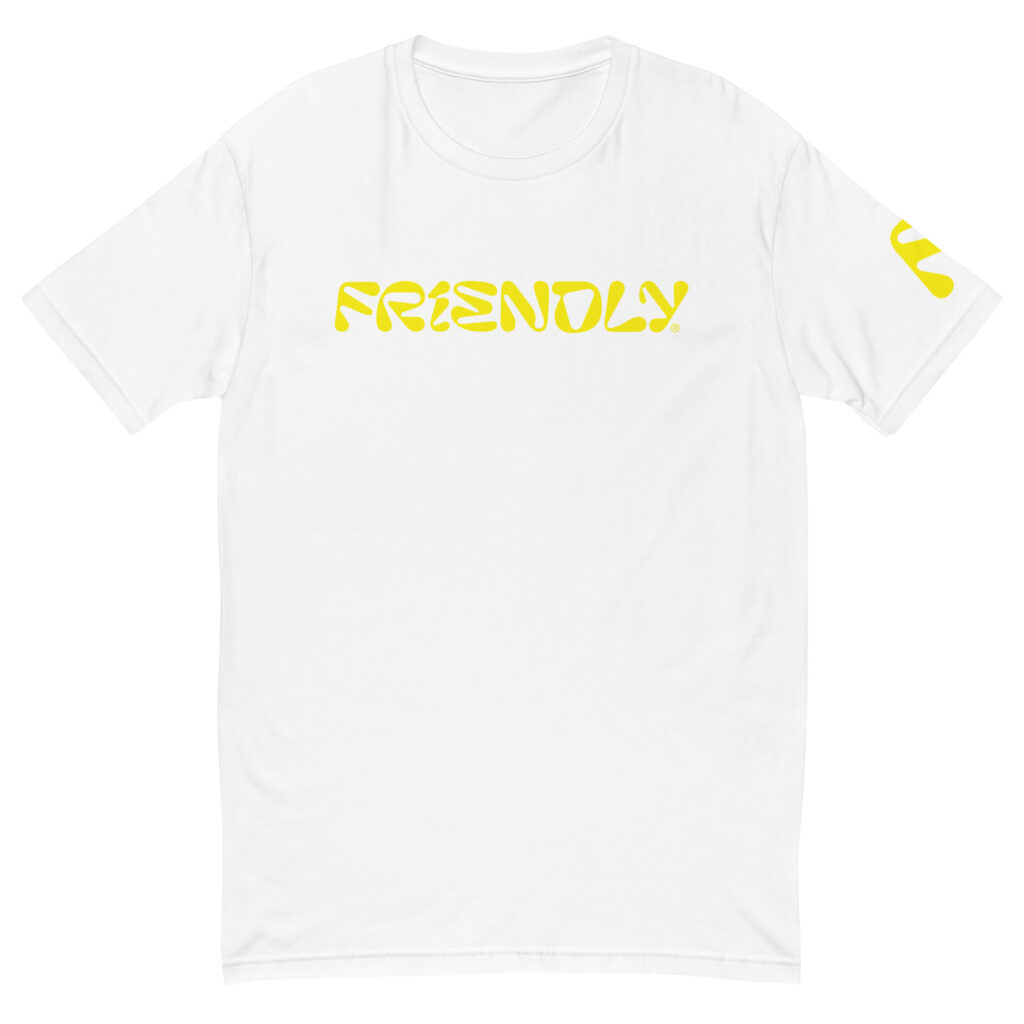 White Friendly Gear T-shirt with logo