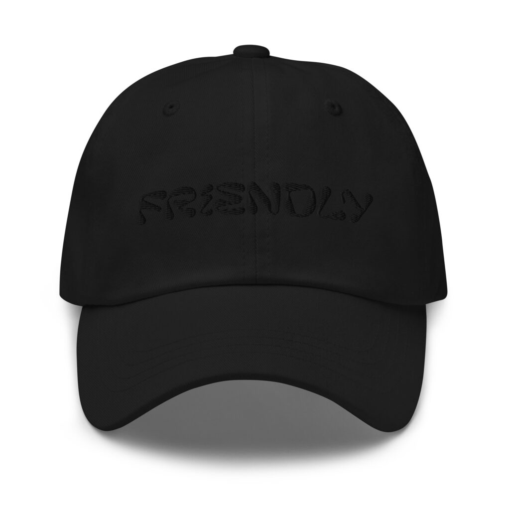 Black Friendly Gear Dad Hat with logo - Black