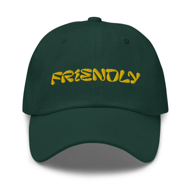 Green Friendly Gear Dad Hat with logo - Yellow