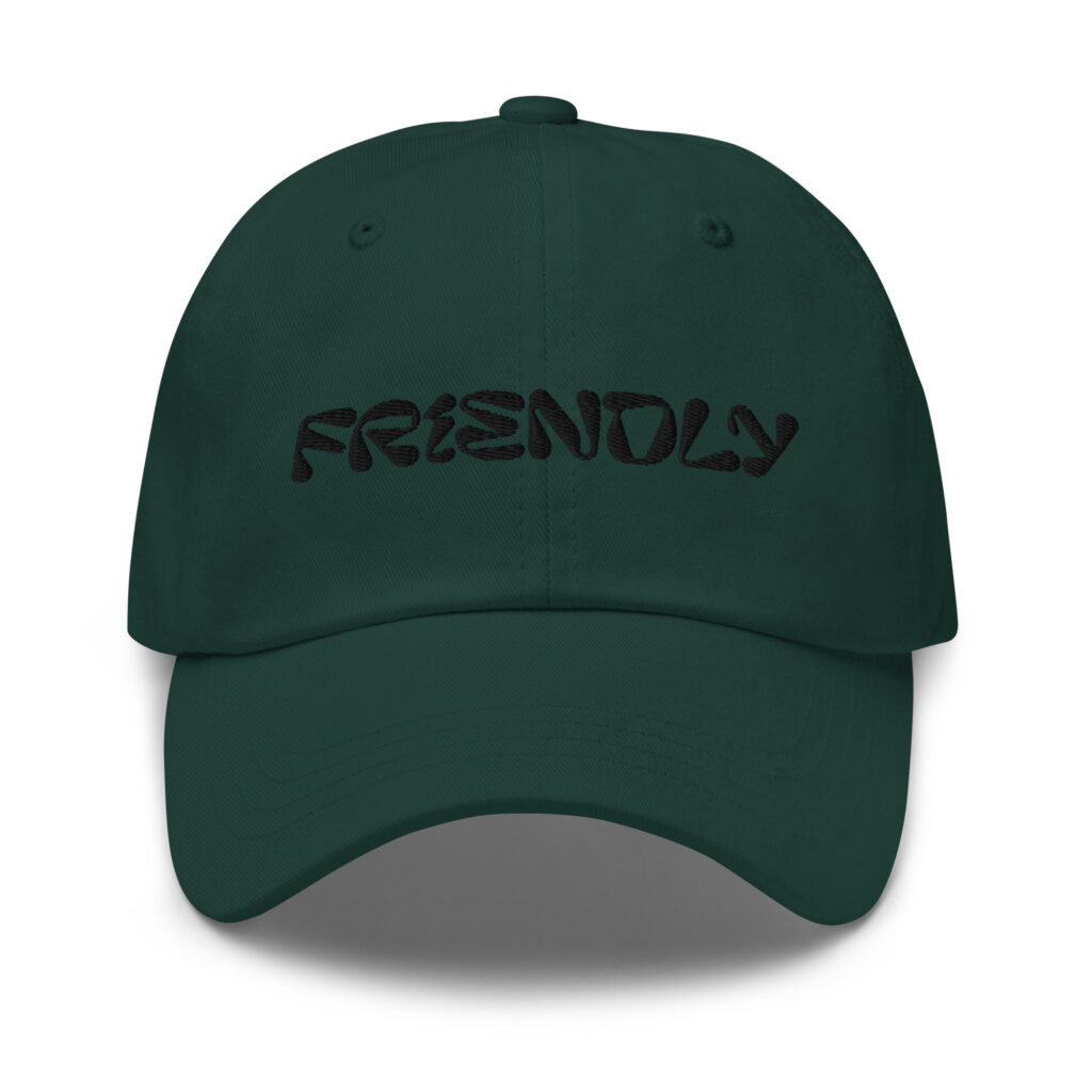 Green Friendly Gear Dad Hat with logo - Black