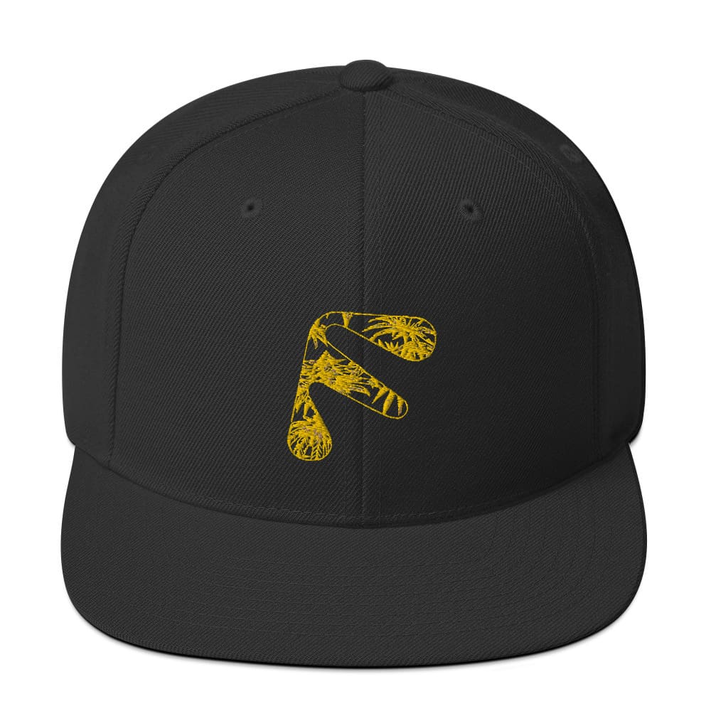 Black Friendly Gear Snapback Hat with logo - Yellow