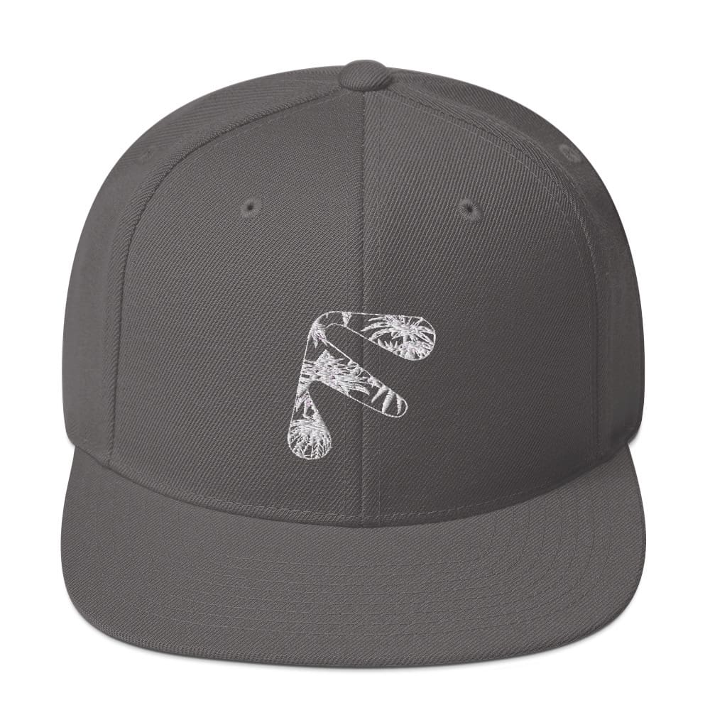 Dark Grey Friendly Gear Snapback Hat with logo - White