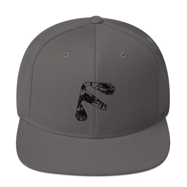 Dark Grey Friendly Gear Snapback Hat with logo - Black