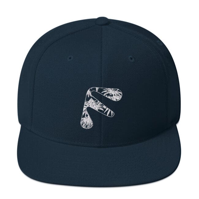 Dark Navy Friendly Gear Snapback Hat with logo - White