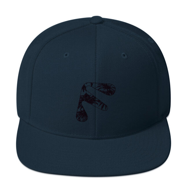 Dark Navy Friendly Gear Snapback Hat with logo - Black