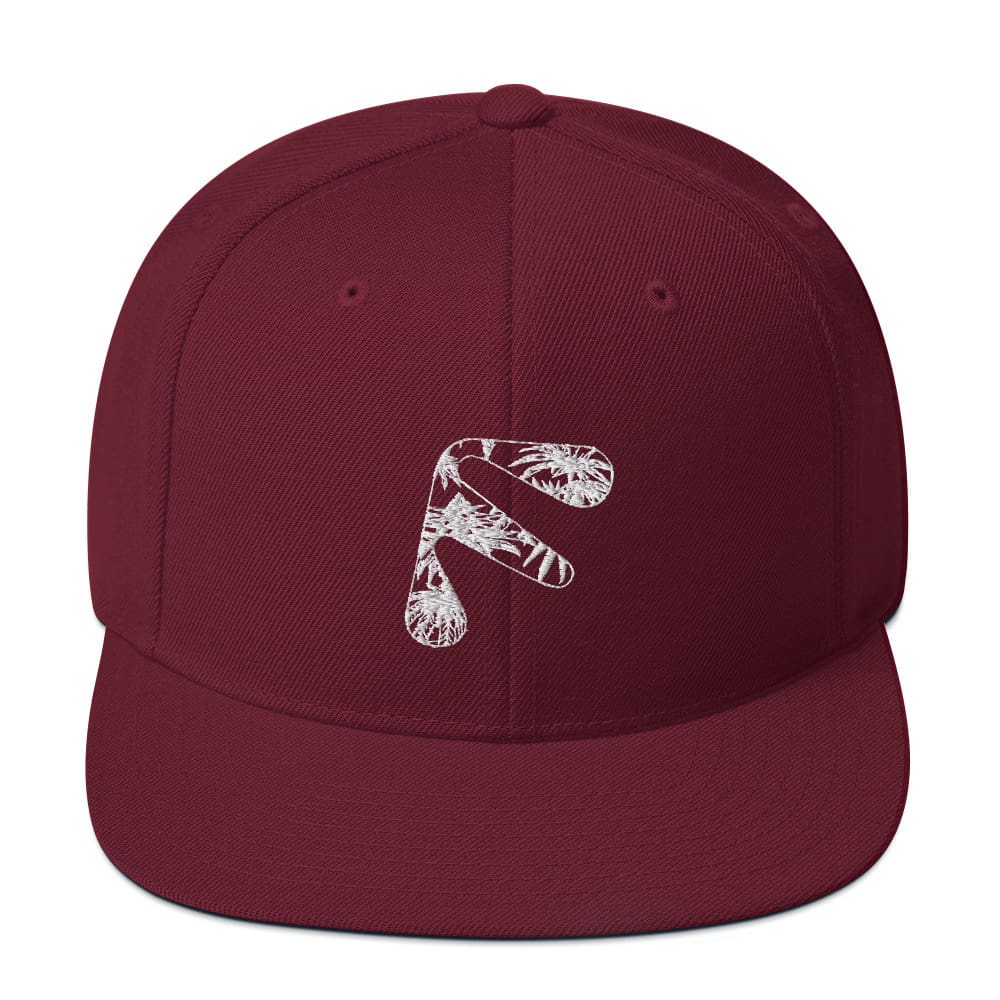 Maroon Friendly Gear Snapback Hat with logo - White