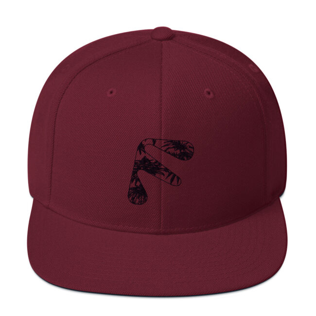 Maroon Friendly Gear Snapback Hat with logo - Black