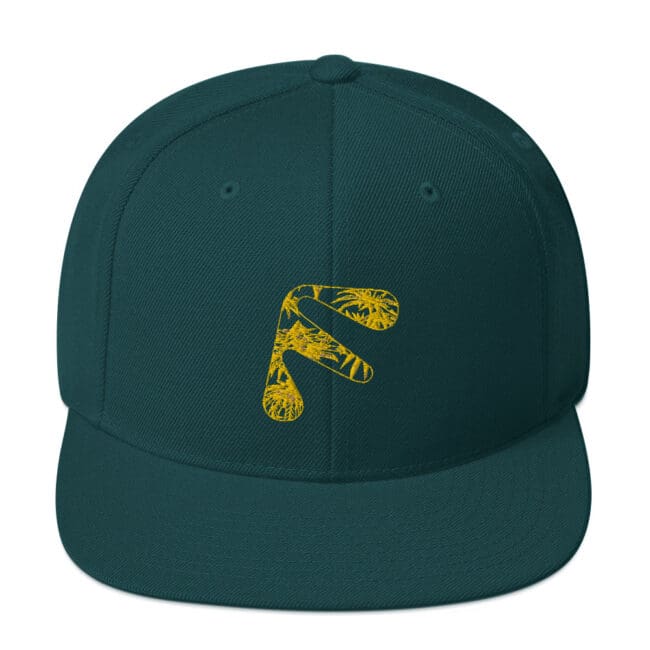 Green Friendly Gear Snapback Hat with logo - Yellow