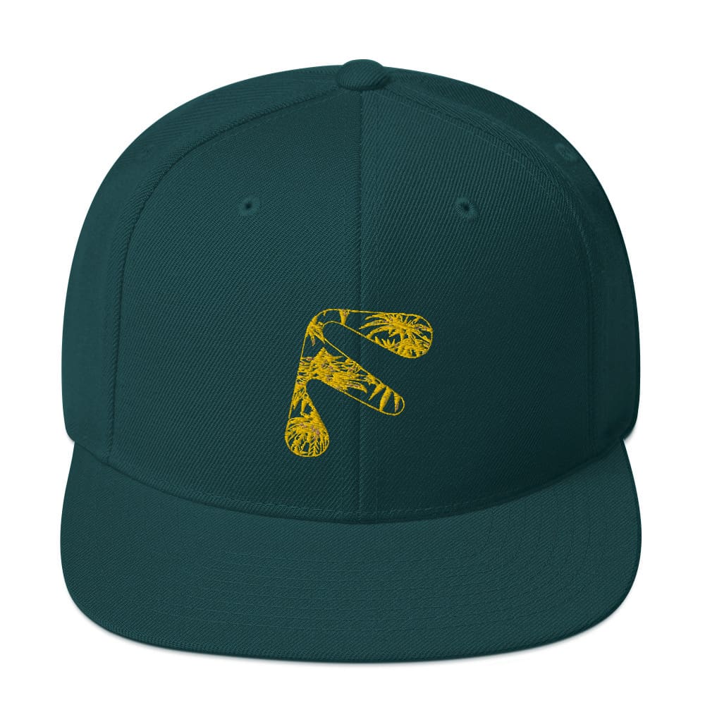 Green Friendly Gear Snapback Hat with logo - Yellow