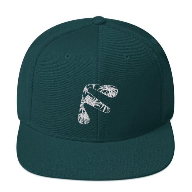 Green Friendly Gear Snapback Hat with logo - White