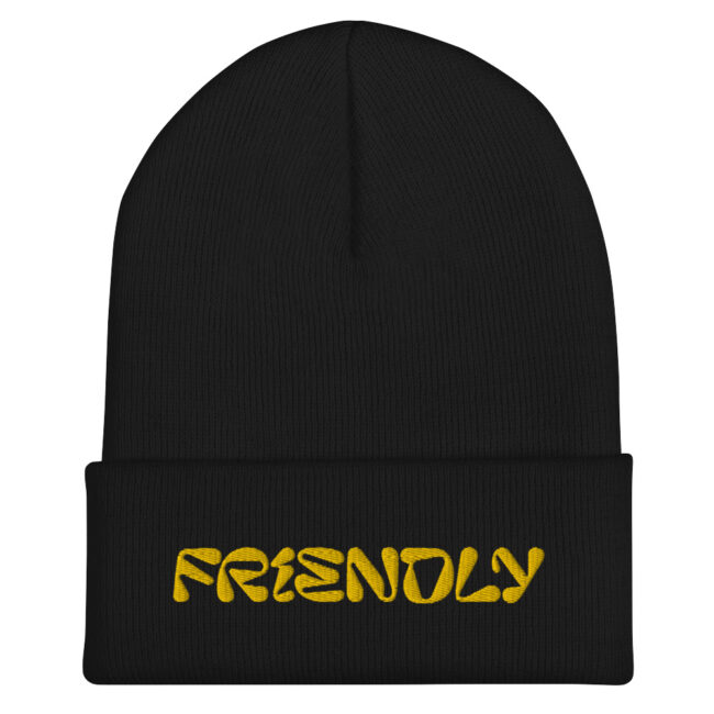 Black Friendly Gear Beanie with logo - Yellow