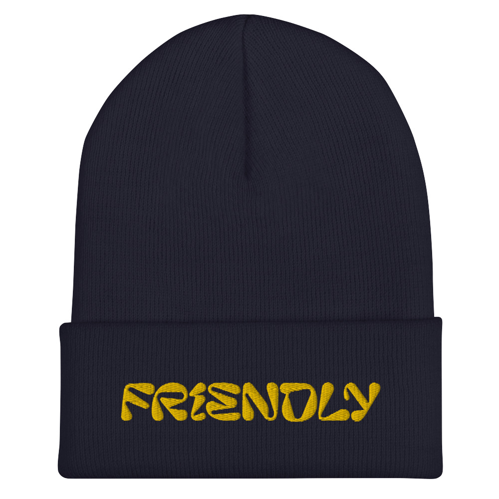 Navy Friendly Gear Beanie with logo - Yellow