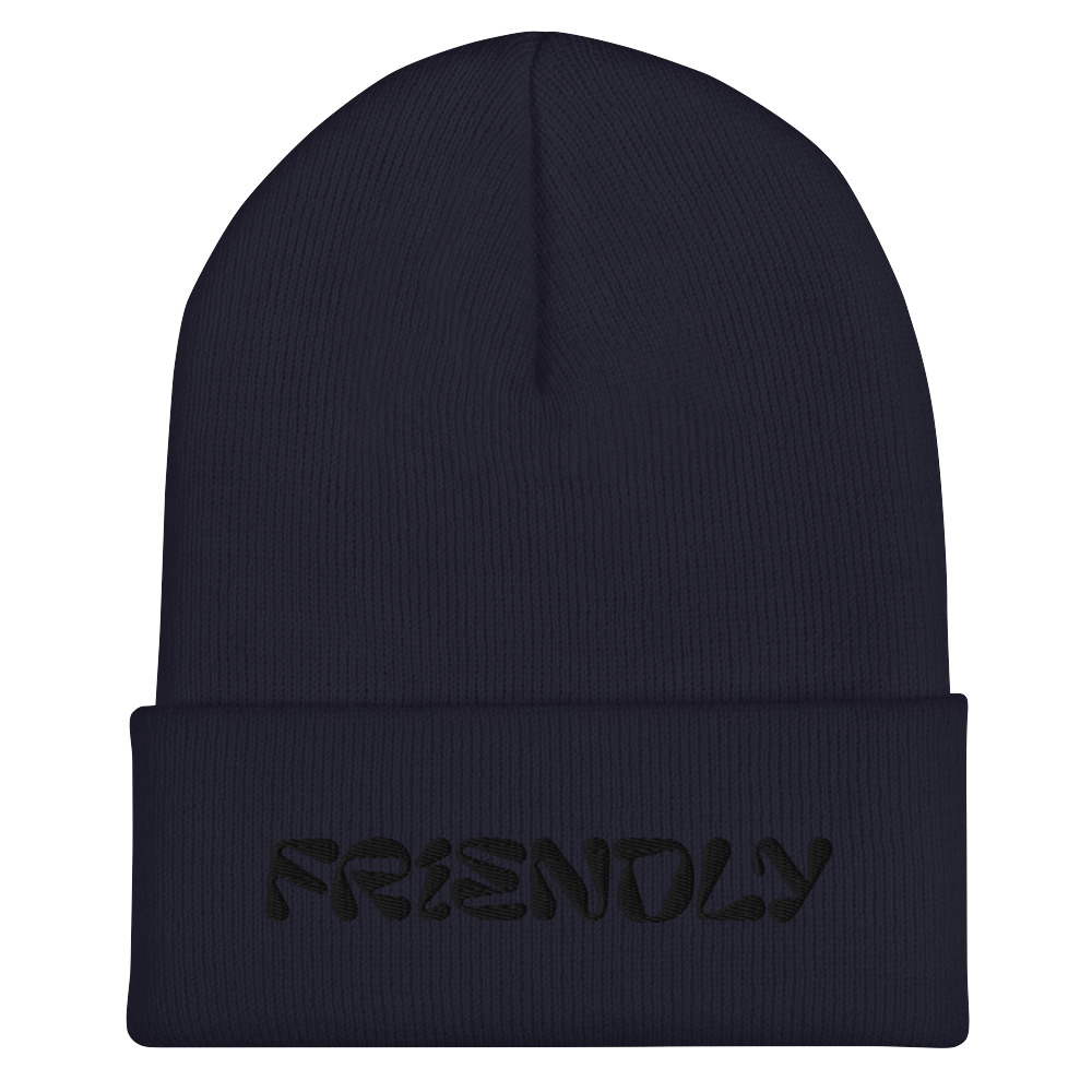 Navy Friendly Gear Beanie with logo - Black