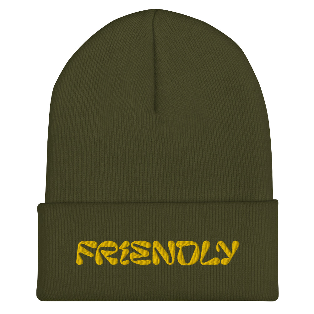 Olive Friendly Gear Beanie with logo - Yellow