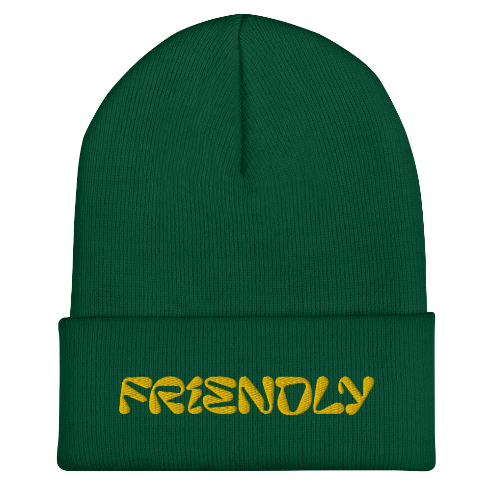 Green Friendly Gear Beanie with logo - Yellow