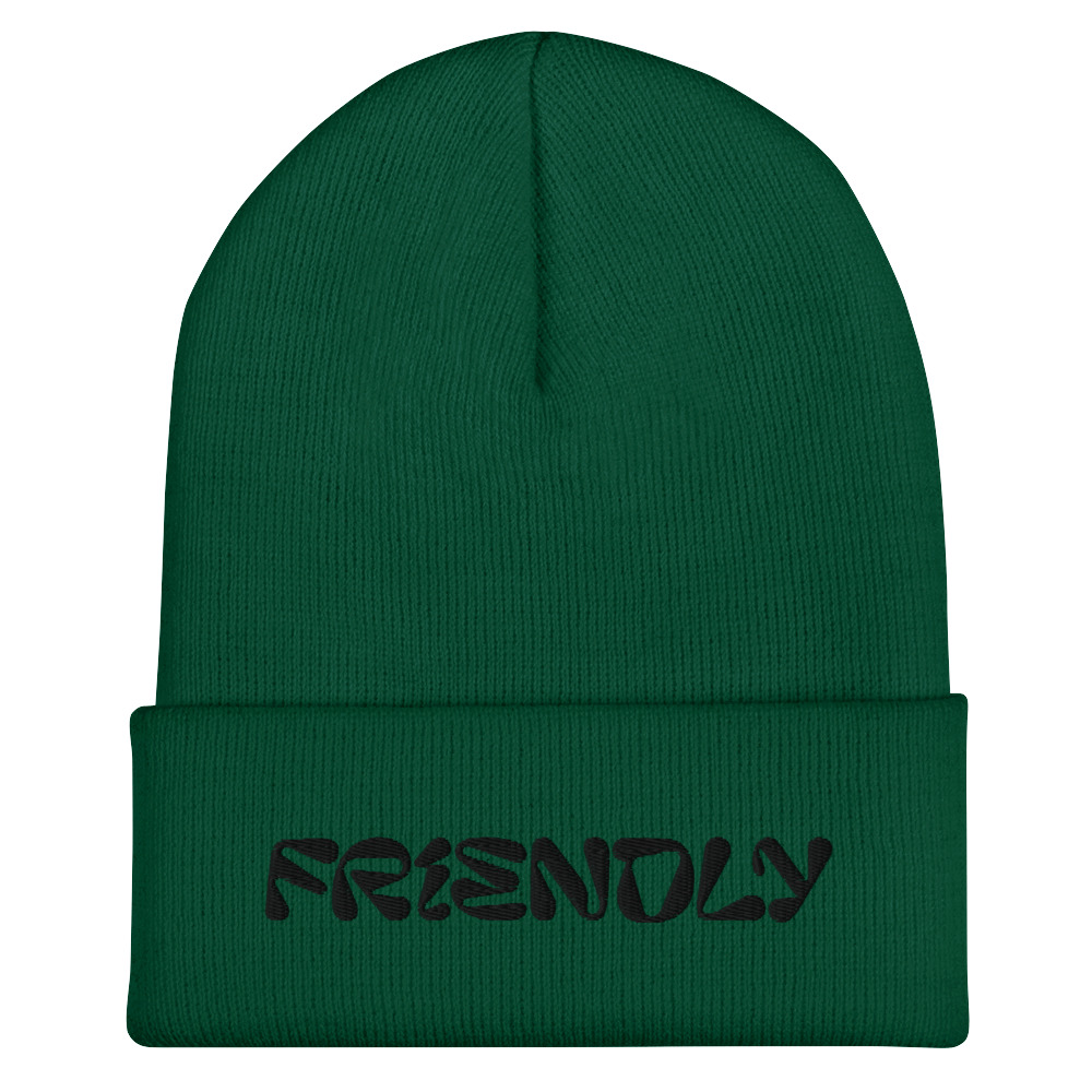 Green Friendly Gear Beanie with logo - Black