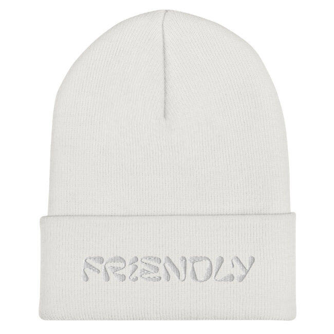 White Friendly Gear Beanie with logo - White